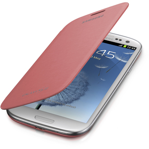 Samsung Carrying Case (Flip) for Smartphone - Pink - Bump Resistant, Scratch Resistant, Smudge Resistant, Dirt Resistant - Plastic
