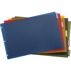 11" x 17" Poly Insertable Dividers, 5-Tab, Multi-Color