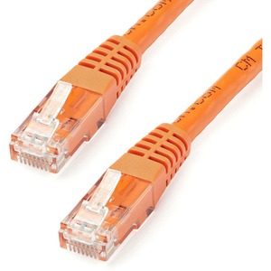 StarTech 15ft CAT6 Ethernet Cable - Orange Molded Gigabit - 100W PoE UTP 250Mhz - Category 6 Patch Cord UL Certified Wiring/TIA