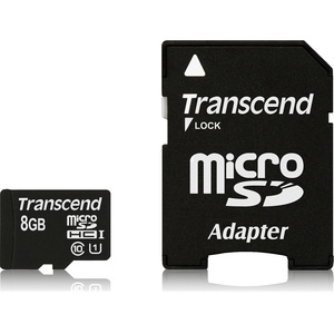 Transcend 8 GB Class 10/UHS-I microSDHC - Lifetime Warranty