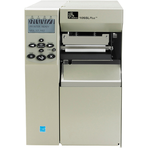 Zebra 105SLPlus Thermal Transfer Printer - Monochrome - Desktop - Label Print - 12.01 in/s Mono - 300 dpi - Ethernet - USB - LCD