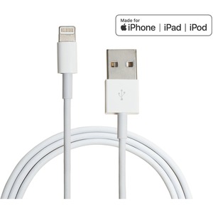 4XEM 10FT 8-Pin Lightning To USB Cable For iPhone/iPod/iPad Certified - Lightning/USB for iPad, iPhone, iPod - 10 ft - 1 x Lightning Male Proprietary Connector - 1 x Type A Male USB - White