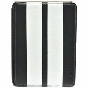 Gear Head Executive FS3300BLK Carrying Case (Portfolio) for iPad mini - Black with White Strips - Leather