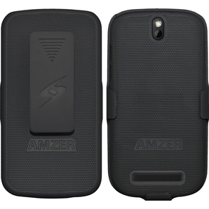 Amzer Shellster Carrying Case (Holster) for Smartphone - Black - Impact Resistance - Polycarbonate