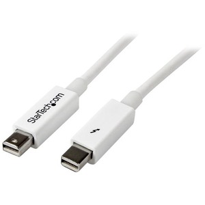 StarTech.com 1m White Thunderbolt Cable - M/M - Thunderbolt for Storage Drive, iMac, MacBook Pro - 3.28 ft - 1 Pack - 1 x Male Thunderbolt - 1 x Male Thunderbolt - White