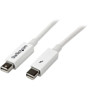 StarTech.com 0.5m White Thunderbolt Cable - M/M - Thunderbolt for iMac, MacBook Pro, Storage Drive - 1.64 ft - 1 Pack - 1 x Male Thunderbolt - 1 x Male Thunderbolt - White