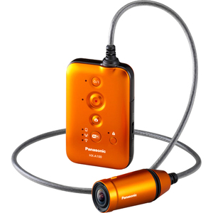 Panasonic HX-A100 Digital Camcorder - BSI MOS - Full HD - Orange - 16:9 - 2.8 Megapixel Image - 2.8 Megapixel Video - H.264/MPEG-4 AVC, MP4 - Electronic (IS) - Full HD - Microphone, Speaker - USB - microSD High Capacity (microSDHC), microSD Card - Memory