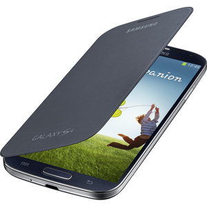 Samsung Galaxy S4 Flip Cover Folio Case (Black) - Scratch Resistant, Bump Resistant, Smudge Resistant, Dirt Resistant - Plastic