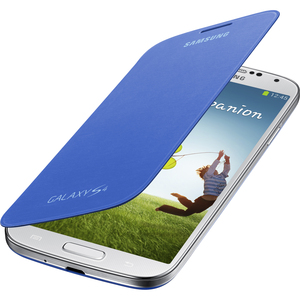 Samsung Galaxy S4 Flip Cover Folio Case (Light Blue) - Scratch Resistant, Bump Resistant, Smudge Resistant, Dirt Resistant - Plastic