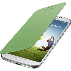 Samsung Galaxy S4 Flip Cover Folio Case (Green) - Scratch Resistant, Bump Resistant, Smudge Resistant, Dirt Resistant - Plastic