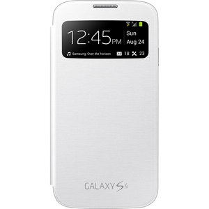 Samsung Galaxy S4 S-View Flip Cover Folio Case (White) - Smudge Resistant, Dirt Resistant
