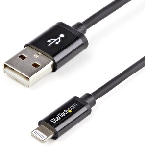 StarTech 2m (6ft) Long Black Apple&reg; 8-pin Lightning Connector to USB Cable for iPhone / iPod / iPad