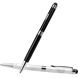 Adesso CyberPen 202 2-in-1 Stylus Pen - Rubber - Black, White - Capacitive Touchscreen Type Supported