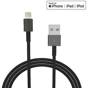 4XEM 3ft 1m Black Lightning cable for Apple iPhone/iPad/iPod - MFI Certified