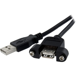 StarTech.com 3 ft Panel Mount USB Cable A to A - F/M