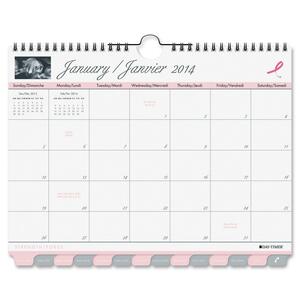 Pink Ribbon Tabbed Calendar