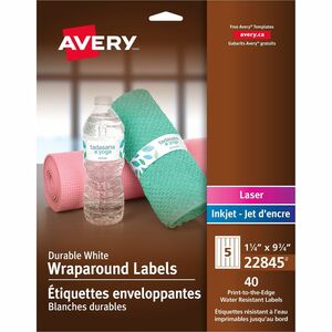 9-3/4"x1-1/4" White Conformable Wraparound Labels