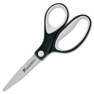 KleenEarth 7" Straight Soft Handle Scissors - Black