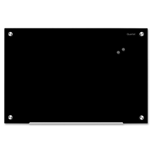 Infinity Magnetic Glass Dry-Erase Board, Black, 4' x 3'