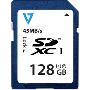 V7 VASDX128GUHS1R-2N 128 GB Class 10/UHS-I SDXC - 45 MB/s Read - 18 MB/s Write - 5 Year Warranty