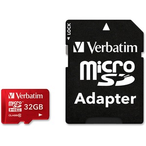 32GB Tablet microSDHC Memory Card, UHS-1 Class 10 - Red - Click Image to Close