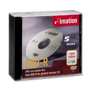 Imation DVD-R Media - 4.7GB - 5 Pack Jewel Case - 120mm Standard