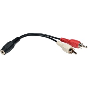 Tripp Lite by Eaton 3.5 mm Mini Stereo to RCA Audio Y Splitter Adapter Cable (F/2xM) 6 in. (15.2 cm)