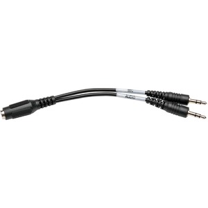 Tripp Lite by Eaton 3.5 mm 4-Position to 3.5 mm 3-Position Audio Headset Splitter Adapter Cable (F/2xM) 6 in. (15.2 cm)