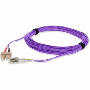 AddOn 3m LC (Male) to SC (Male) Straight Violet OM3 Duplex Fiber OFNR (Riser-Rated) TAA Compliant Patch Cable