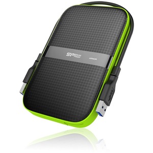 Silicon Power Armor 1 TB Portable Hard Drive - 2.5" External - Black - USB 3.0 - 3 Year Warranty