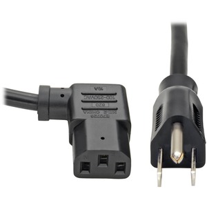 Tripp Lite by Eaton Computer Power Cord NEMA 5-15P to Right-Angle C13 - 10A 125V 18 AWG 14 ft. (4.27 m) Black