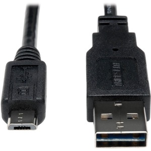 Tripp Lite by Eaton Universal Reversible USB 2.0 Cable 28/24AWG (Reversible A to 5Pin Micro B M/M) 1 ft. (0.31 m)