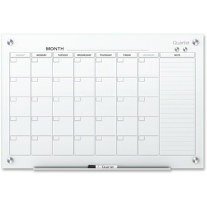 Infinity Magnetic Glass Dry-Erase Calendar Board - 3' x 2' - Click Image to Close