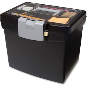 Portable File Box with Top Organizer