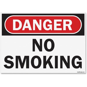 OSHA Danger No Smoking Sign 14"x10" - Click Image to Close