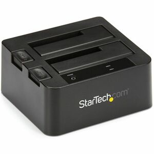 StarTech Dual-Bay USB 10Gbps to SATA Hard Drive Docking Station, 2.5/3.5" SATA I/II/III, SSD/HDD Dock, USB Hard Drive Bay, Top-Loading