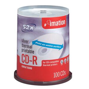 Imation 52x CD-R Media - 700MB - 120mm Standard - 100 Pack Spindle