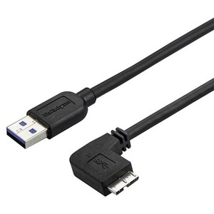 StarTech 1m 3 ft Slim Micro USB 3.0 (5Gbps) Cable - M/M - USB 3.0 A to Right-Angle Micro USB - USB 3.2 Gen 1