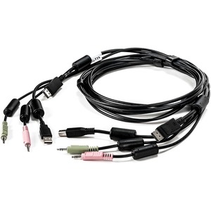 AVOCENT KVM Cable - 6 ft, Single Display, DisplayPort, 1 x USB, 2 x Audio, Standard KVM cable