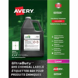 Avery 4"x4" Waterproof/UV Resistant Chemical Labels