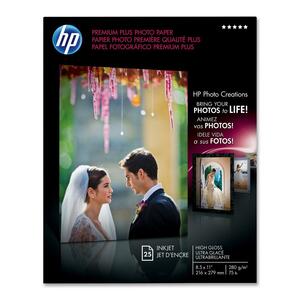 HP Premium Plus Photo Paper - Letter - 8.5" x 11" - 280g/m - High Gloss - 25 x Sheet
