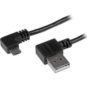 StarTech 1m 3 ft Micro-USB Cable with Right-Angled Connectors - M/M - USB A to Micro B Cable