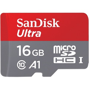 SanDisk Ultra 16 GB UHS-I microSDHC - 98 MB/s Read - 10 Year Warranty
