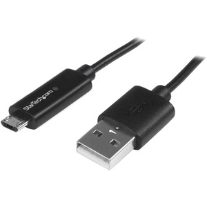 StarTech 1m 3 ft Micro-USB Cable with LED Charging Light - M/M - USB to Micro USB Cable