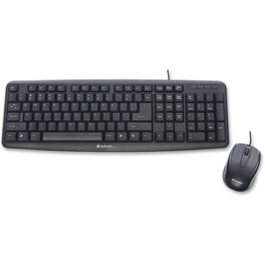 Slimline Corded USB Keyboard and Mouse-Black