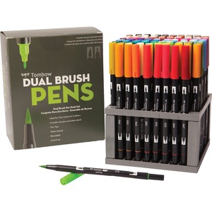 Dual Brush Art Pen Desk Set - Full Set of Colours