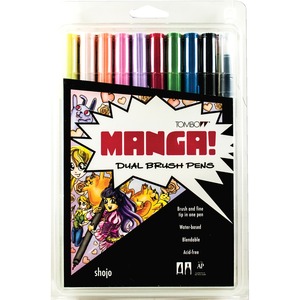 Manga Shojo Dual Brush Pens - Click Image to Close
