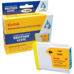 KODAK Remanufactured Ink Cartridge Compatible With Brother LC51 (LC51C) High-Yield Cyan