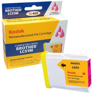 KODAK Remanufactured Ink Cartridge Compatible With Brother LC51 (LC51M) High-Yield Magenta