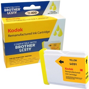 KODAK Remanufactured Ink Cartridge Compatible With Brother LC51 (LC51Y) High-Yield Yellow